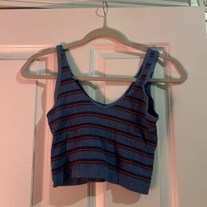 Urban Outfitters Blue and Red Striped Tank Top
